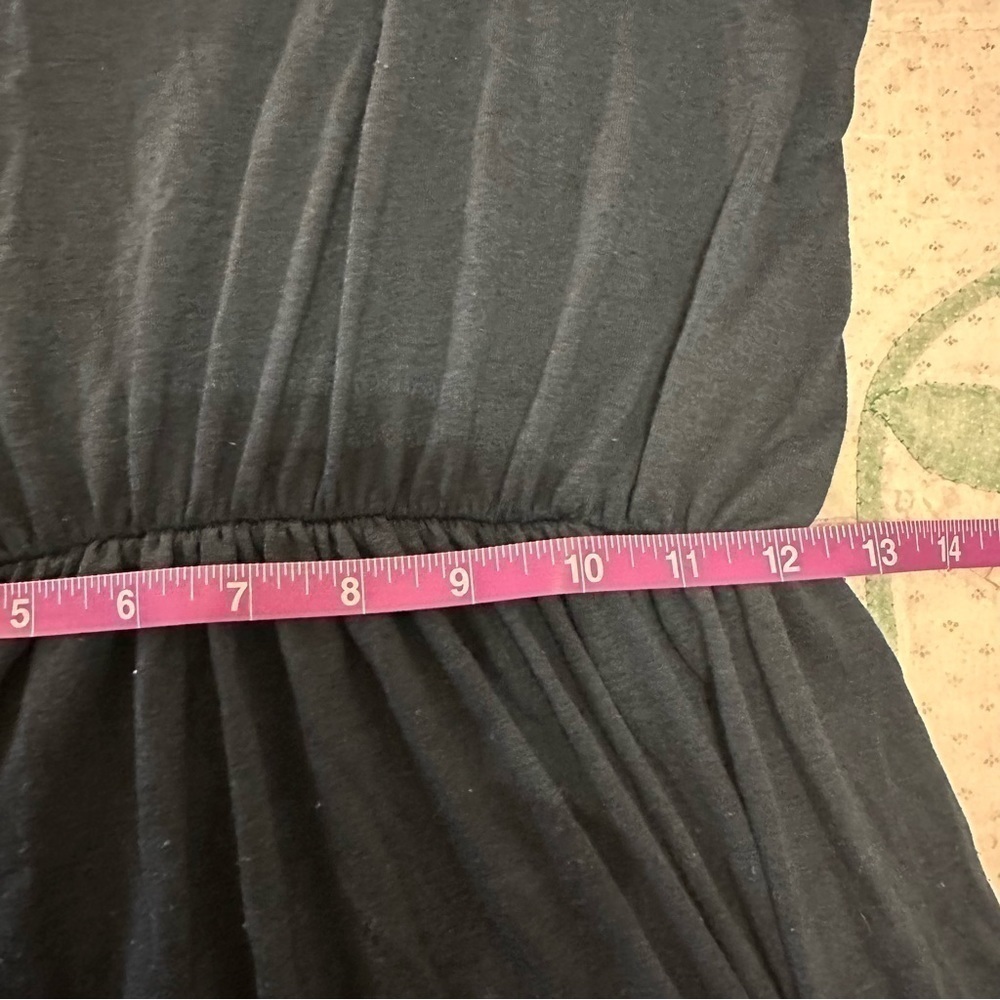 Comfy stretch waist maxi dress dark blue green spaghetti strap women XL - Picture 5 of 6